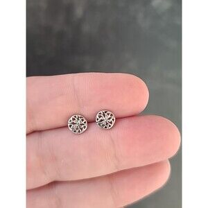 925 Sterling Silver Celtic Knot Circular Stud Earrings Vintage